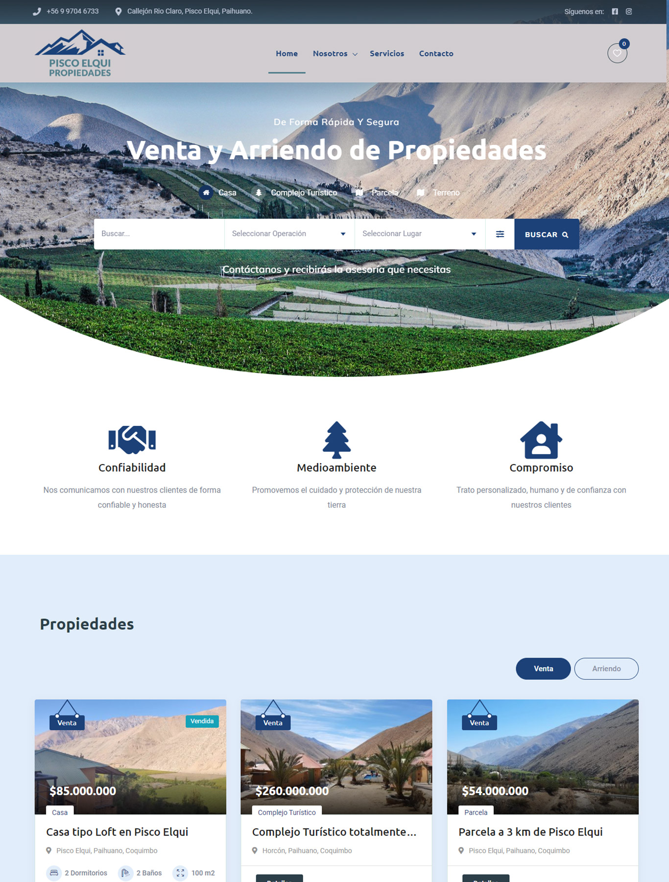 Pisco Elqui Propiedades